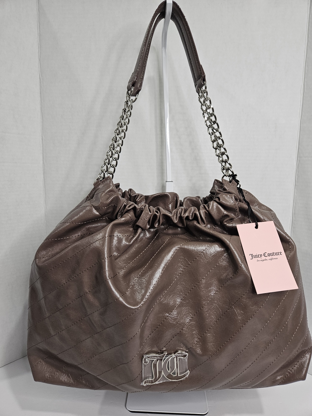 Juicy Couture Brown Quilted Chain-Handle Shoulder Bag